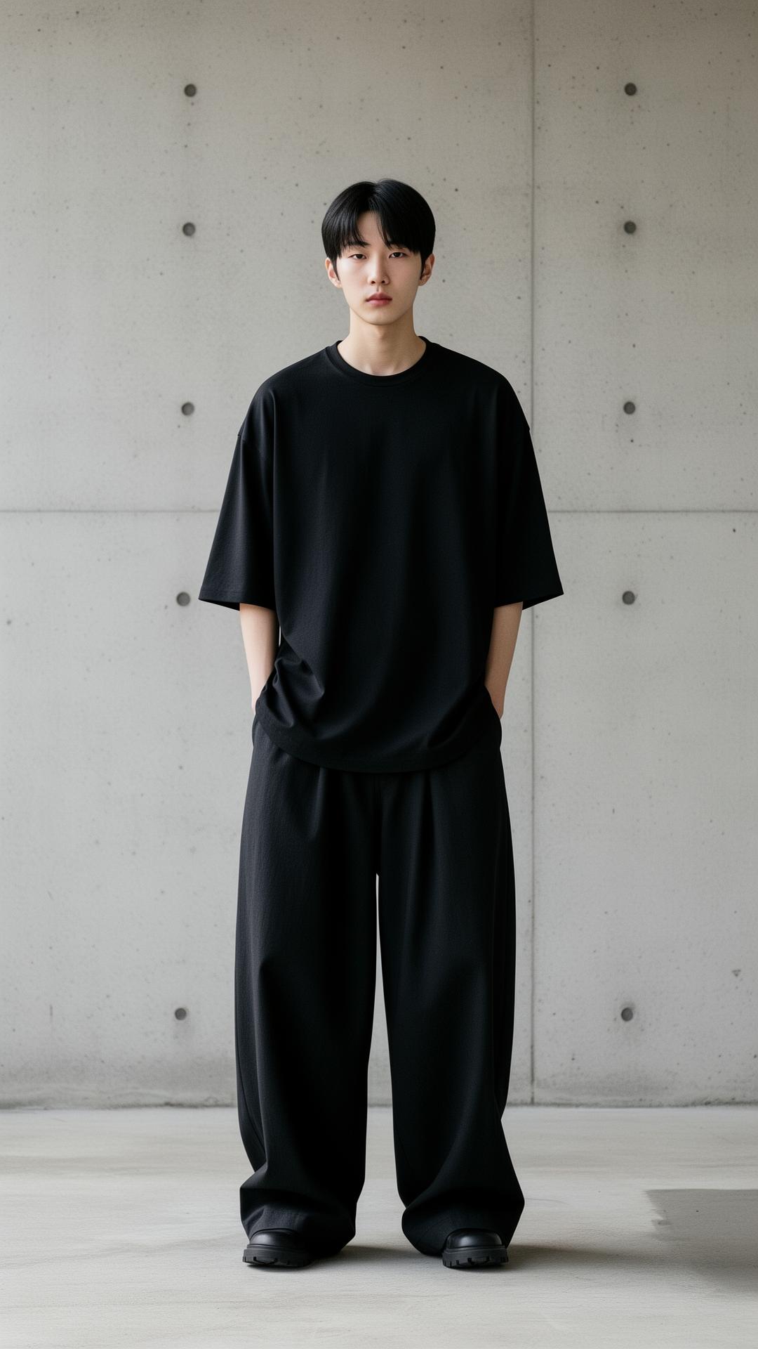 Luniso Korean streetwear pants model